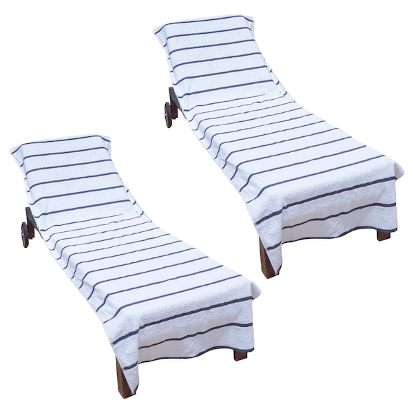 Chaise Lounge Covers Dark Grey, 2PK